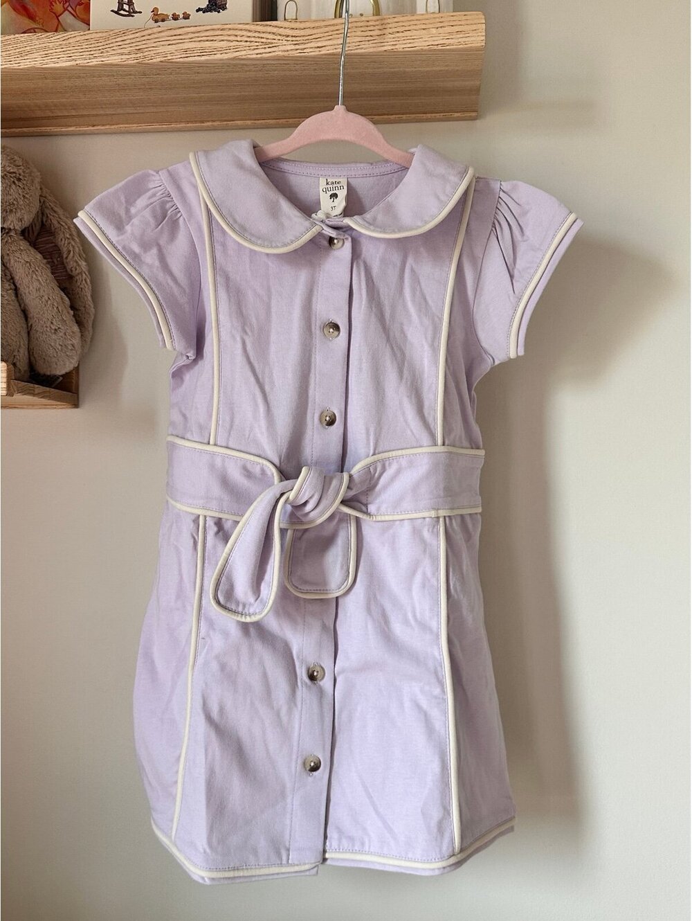 NWT Kate Quinn Short Sleeve Violet Dress - Lilac Petal - Organic Cotton - Sz 3T